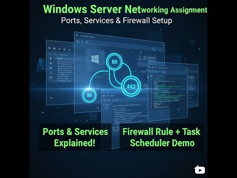 Windows Server Networking Tutorial | Ports, Services, Firewall & Task Scheduler Explained.