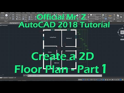 Beginner AutoCAD 2018 Tutorials - 2D Floor Plan - Part 1