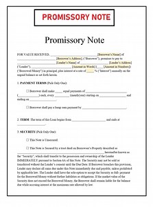 Promissory Note Forms - Promissory Note Templates -PDF and Word Doc - Instant Download - Etsy