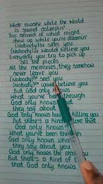 God only knows lyrics