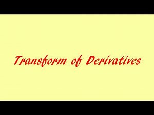 تحويل التفاضل | Transform of Derivative