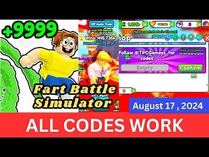 *All CODES WORK* Fart Battle Simulator ROBLOX, August 17, 2024