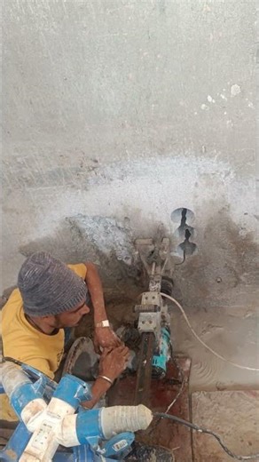 Concrete cutting by core cutter.