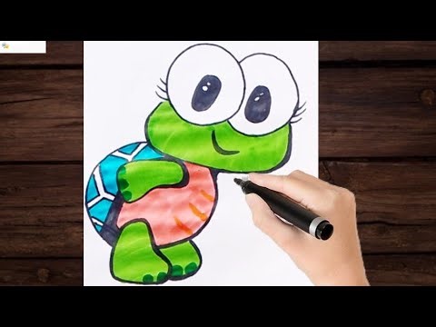 tortoise drawing for kids, easy tortoise drawing for kids | colouring drawing for kids