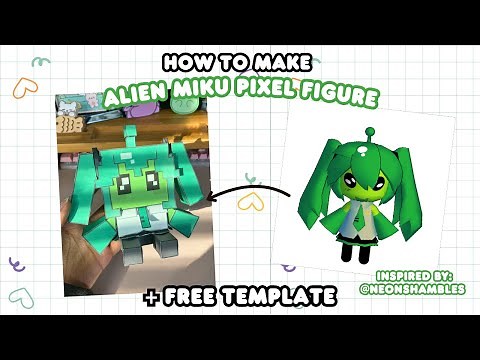DIY Alien Miku Figure Tutorial! 👽💚 |+Free Template|