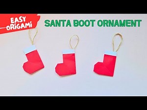 Easy Christmas Origami | Santa Boot Ornament Step-by-Step 🎅