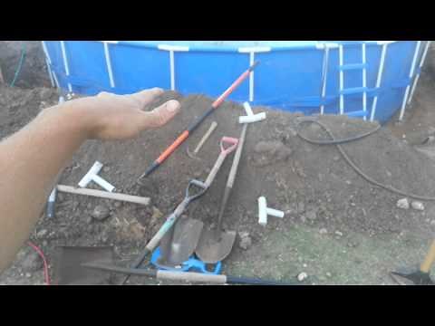 Install 24' ROUND INTEX METAL POLE FRAME SWIMMING POOL inground