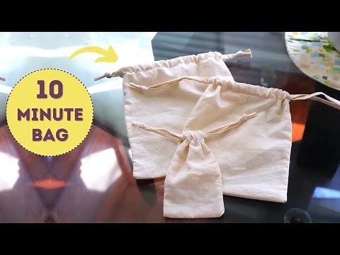 Easy drawstring bag in 10 minutes! Great for scraps ✂️