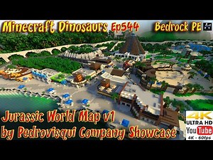 Jurassic World Map v1 by Pedrovisqui Company Showcase Download 4K60FPS Minecraft Dinosaurs Ep544
