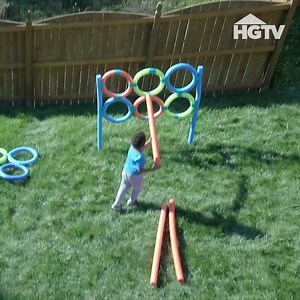 Turn your backyard into a kid-friendly fun zone with a trip to the dollar store. 🏅 | HGTV
