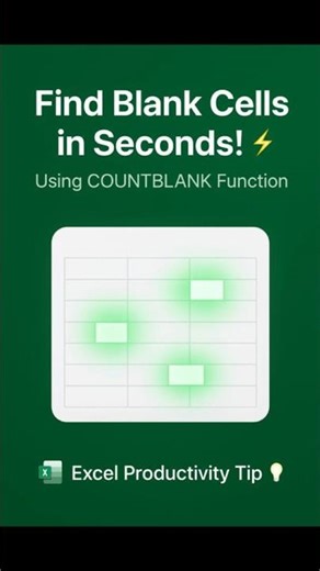 Find Blank Cells in Seconds! ⚡ Master COUNTBLANK Function in Excel 💡 #exceltips #learnexcel #shorts