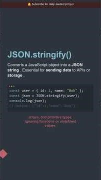 JSON.stringify() - Best Practice Explained #shorts #javascript