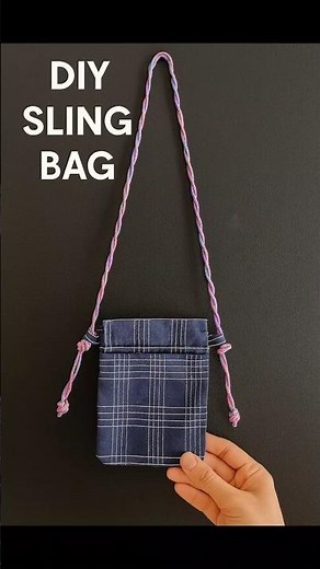 DIY Sling Bag with 2 Pockets 🧵 | Easy Crossbody Bag Sewing Tutorial for Beginners #shorts