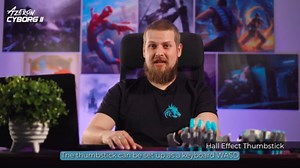 AZERON Gaming Keypad, Programmable One Handed Gaming Keyboard, with Hall Effect Analog Thumbstick and 30 Programmable Keys, 3D Printed Customized Keypad, for Righties (Black, Cyborg ll)