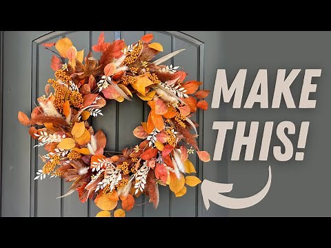 How to make a fall wreath with bright fall foliage! DIY HIGH END wreath tutorial