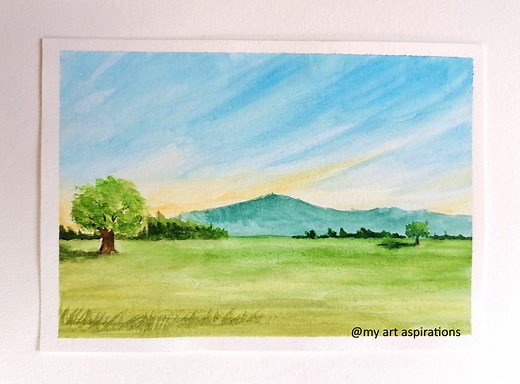 Watercolor landscape tutorial for beginners with video