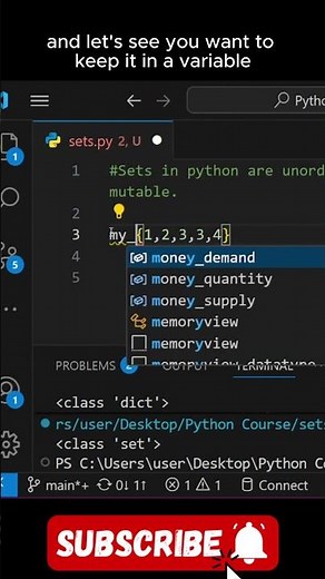 Creating and Using sets in python #pythonforbeginners #pythonbeginners #coding