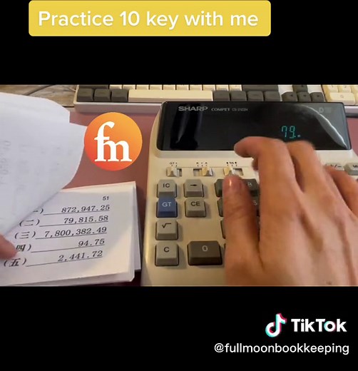 I practice tying the calculator daily to keep my 10-key skill. #10keys #calculator #bookkeeping #10keytyping