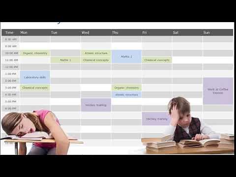 Making a study timetable