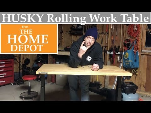 HUSKY Adjustable Rolling Work Table From HOME DEPOT - You Should Get This Table!
