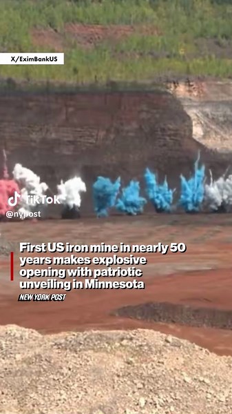 A new iron mine in Minnesota kicked off operations with a bang, marking the first US iron mine opening in nearly 50 years. The patriotic unveiling featured an explosive celebration to mark the milestone.