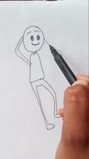 Stick Figure Cartoon Draw #art #drawing #stickfiguredrawing