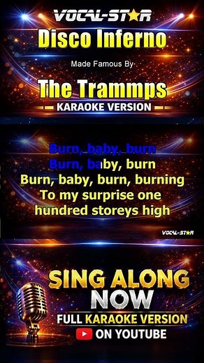 The Trammps - Disco Inferno (Karaoke Studio Version) Lyrics On Screen #singalong #karaoke #vocalstar