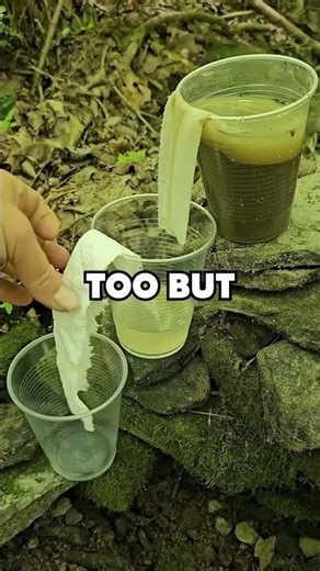 filtering out water with paper
