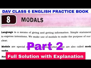 dav class 6 English Practice Book Chapter 8 Modals Solution Part 2 | EDUMAGNET ACADEMY