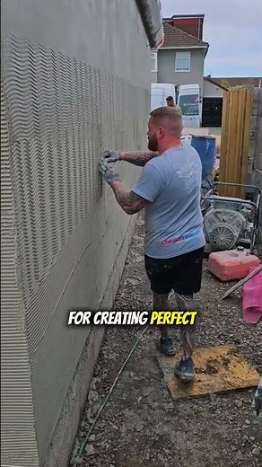 "Amazing Wall Plastering Technique with Notched Trowel | Perfect Render Finish Like a Pro!"