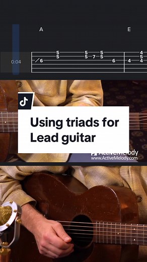 Using triads to play lead guitar. Full lesson at ActiveMelody - #guitarlesson #guitartutorials