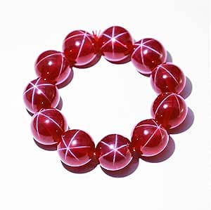 Lab Created Synthetic Corundum Round Ball Beads 5# Red Ruby Stone Synthetic Star Ruby Gem Passed Diamond Test Pen (12mm)