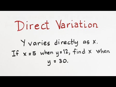 Direct Variation - Solving Problems in Variation