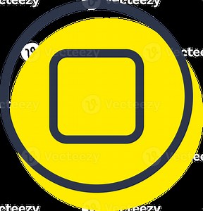 Stop icon for media player button interface. Video and audio player navigations symbol in line design style.