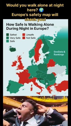 How Safe Is Walking Alone at Night in Europe? 🌍 Shocking Safety Map Revealed!#europe #safetysense
