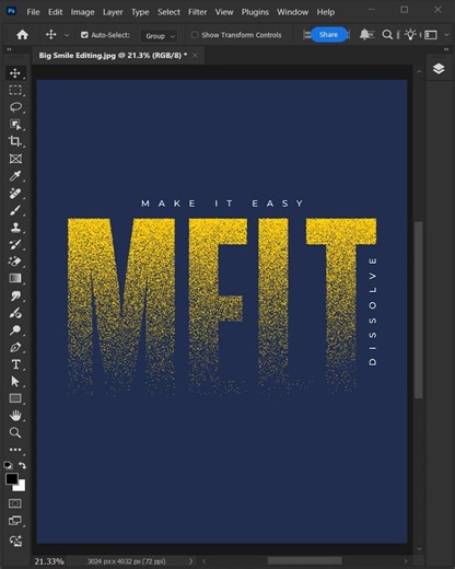 975K views · 8.6K reactions | Adobe Photoshop tips to create this dissolve text effect! #bigsmileediting | Big Smile Editing | Facebook