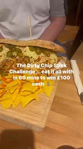 10K views · 34 reactions | The Dirty Chip Stick Challenge … eat it all with in 60 mins to win £100 cash  fail and you pay us £50 …. #foodchallenge #cattlemanssteakhouse | Cattlemans Steakhouse | Facebook