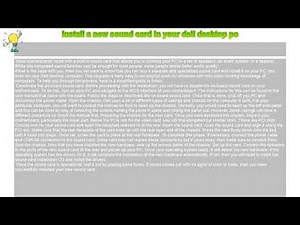 How to : Install a new sound card in your dell desktop pc