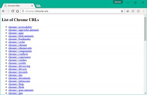 List of hidden Google Chrome URLs and Internal Pages