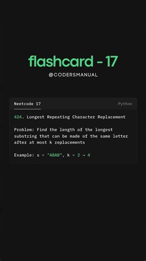 424. Longest Repeating Character Replacement | NeetCode (17/150)