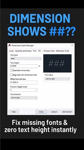 AutoCAD Tip: Fix Dimension Showing “###” Instantly!