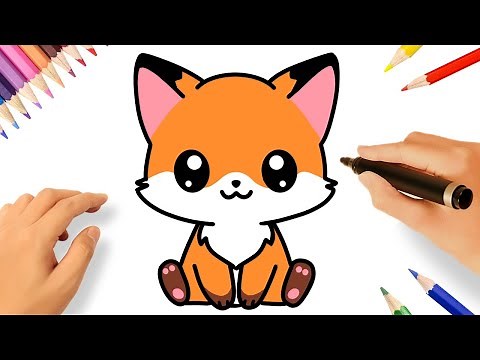 HOW TO DRAW A CUTE FOX EASY 🦊❤️