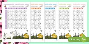 Missing Number Multiplication Square Activity Sheet