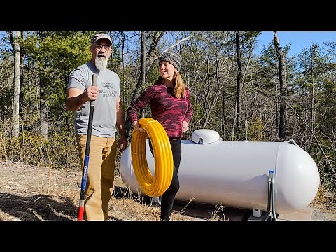 Installing Propane Tank- 500 gallon Propane tank and Poly gas line- Home-Flex Poly Gas Line kit