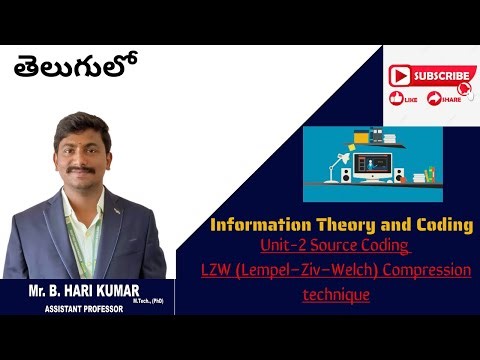 LZW (Lempel–Ziv–Welch) Compression technique #intelugu #ece #informationtheory
