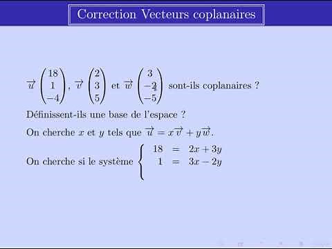 vecteurs coplanaires