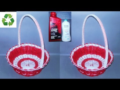 "DIY Basket from Plastic Bottle Waste | Easy Recycling Craft | Weaving Plastic Bottle