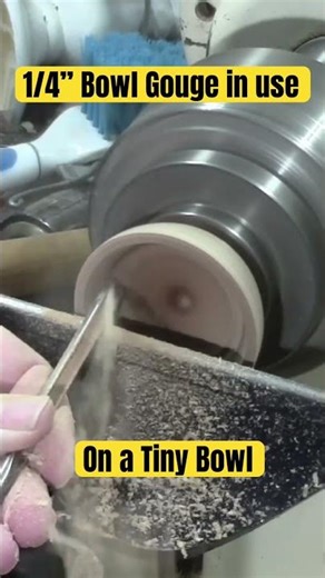 🔥 Turning a Tiny Wooden Bowl with a 1/4” Bowl Gouge! #Shorts #Woodturning #Turning