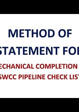 PROCEDURE FOR MECHANICAL COMPLETION OF SWCC PIPELINE CHECK LIST