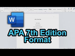 How to Format Word For APA 7th Edition